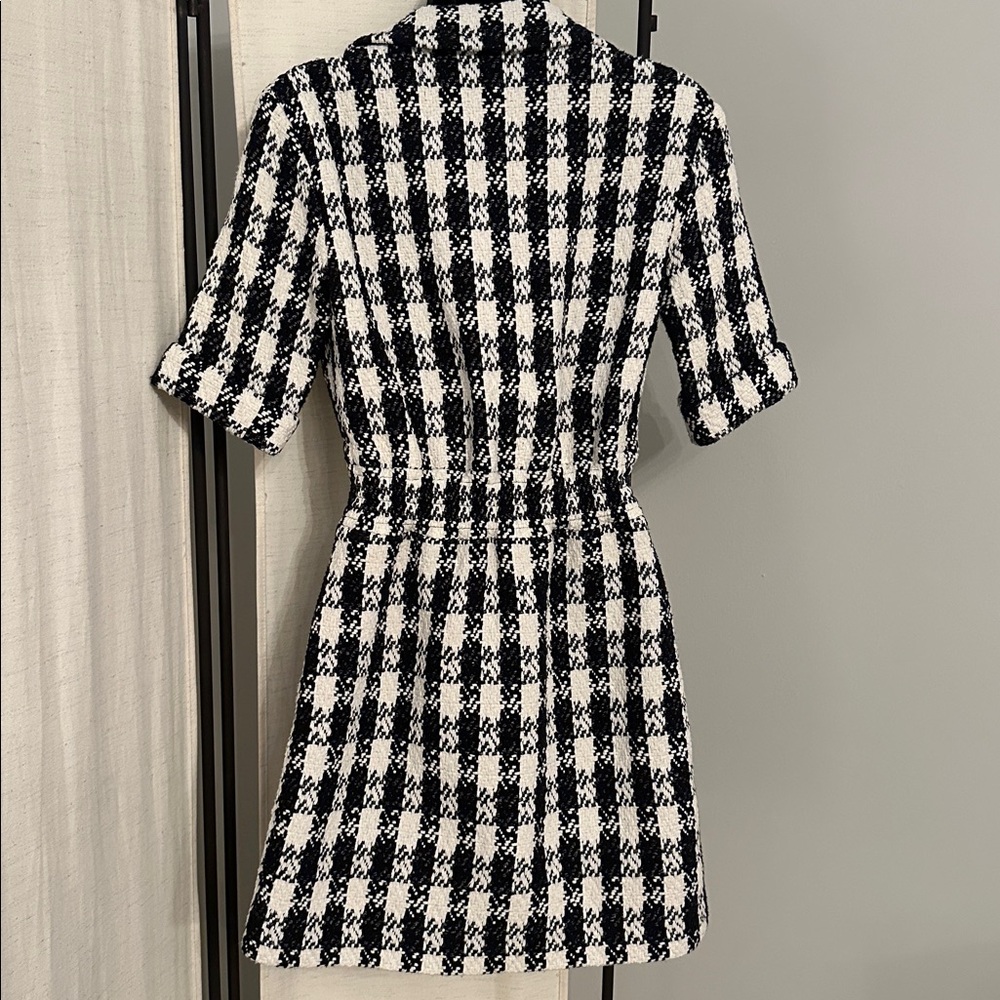 Maje Black and White Check Tweed Mini Dress - Picture 15 of 15